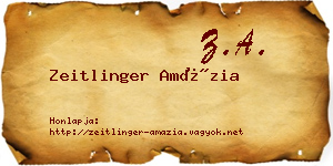 Zeitlinger Amázia névjegykártya